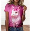 Cute Rabbit Pattern Series 3D Print Summer Women Animal Streetwear Harajuku Y2k Tops Short Sleeve