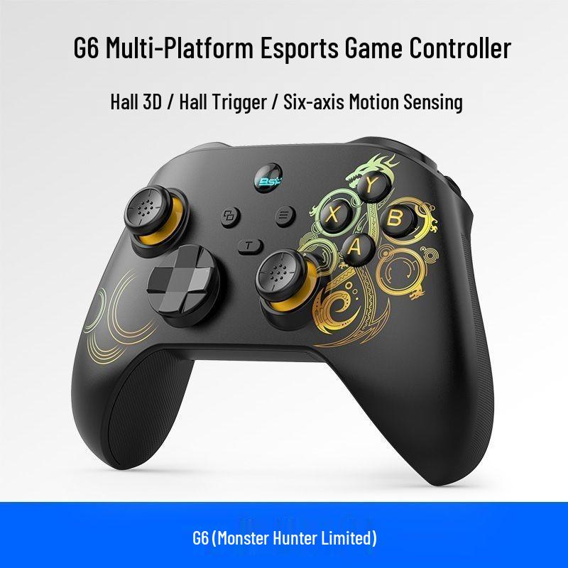 Беспроводной Bluetooth игровой контроллер G6 для ПК, Steam, мобильных устройств, iOS, планшетов, Switch - Черный