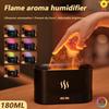 180ml USB Essential Oil Diffuser Simulation Flame Ultrasonic Humidifier Cool Mist Maker Fogger Led Essential Oil Flame Lamp Night Light