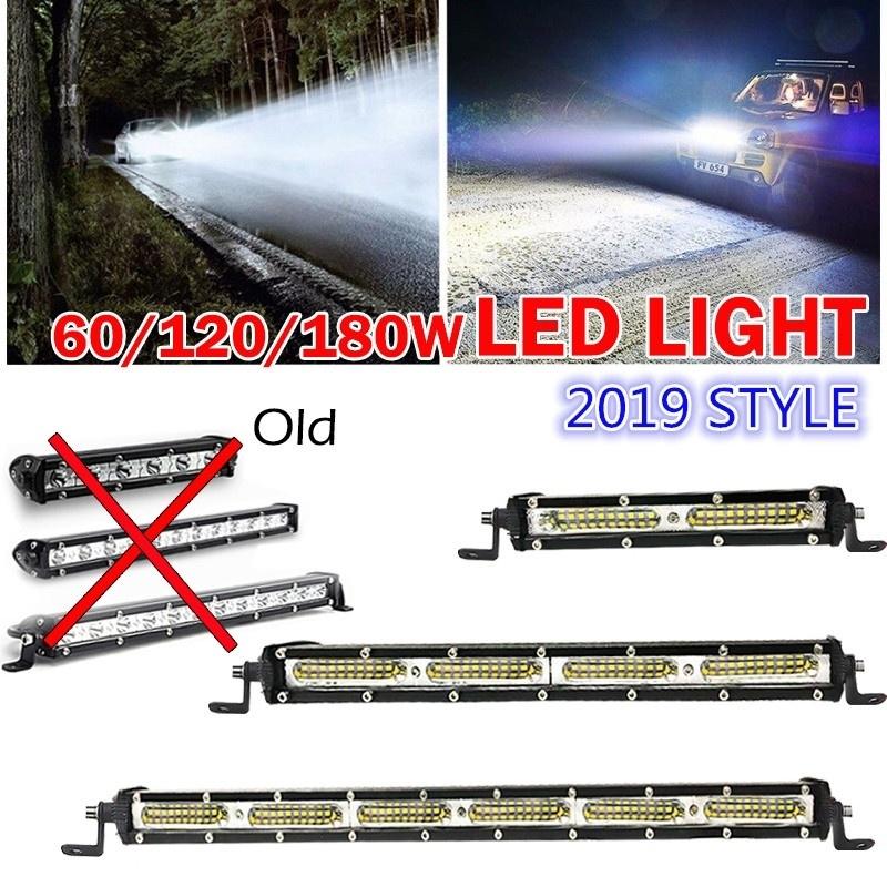 60W/120W/180W LED Light Bar Grill Spot Work Lights for Off Road ATV Vehicles Trucks Cars SUV Jeep