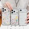 Противоударный чехол из ТПУ с цветочным принтом для iPhone 17 Pro Max 16e 16 15 14 13 15 Pro 17 ТПУ Блестящий бриллиант Мягкий силиконовый чехол для телефона