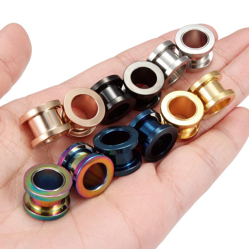 Минималистичный серьга-расширитель для уха с роликом из нержавеющей стали