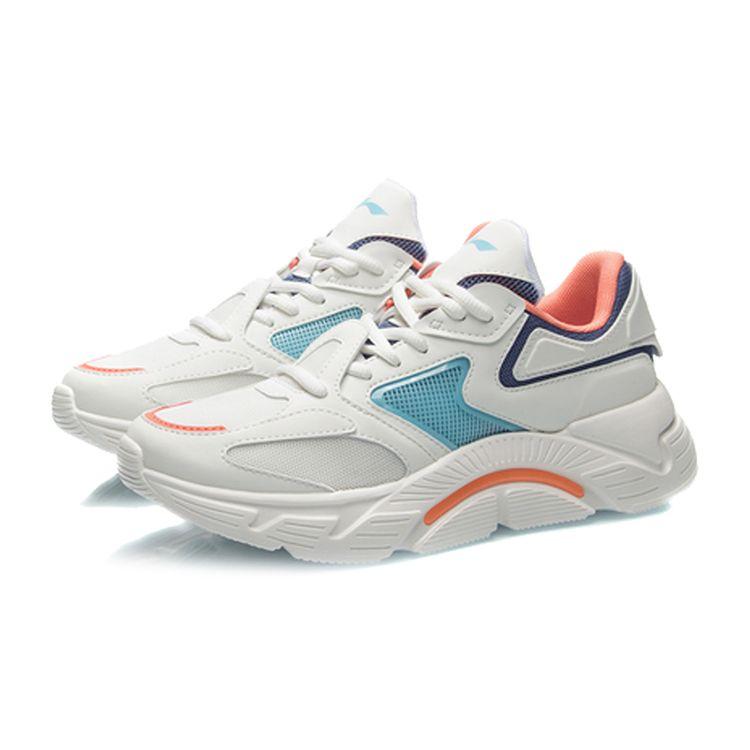 Li-Ning Удобные модные амортизирующие нескользящие износостойкие низкие кроссовки для бега женские кроссовки Cloud-White ARHQ108-4