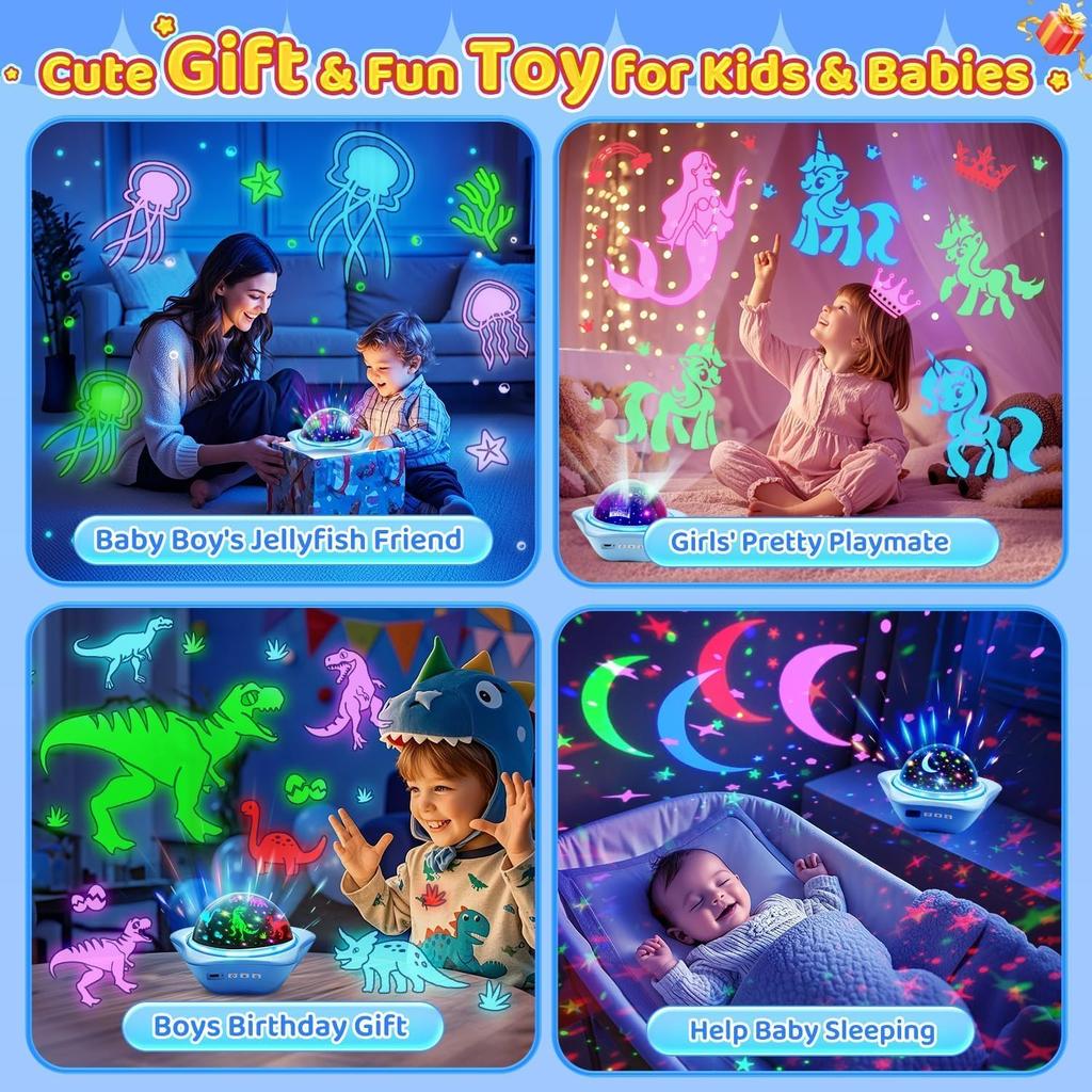 Night Light for Kids Sensory Toys, 6 Films Star Projector Light for Bedroom | 78 Lighting Ceiling Star Gifts for Baby Toddler Boy Autism Toys,