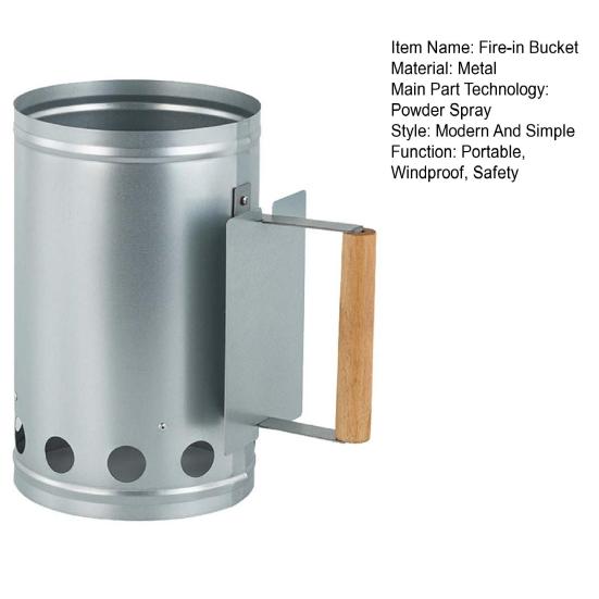 Стартер для розжига угля с деревянной ручкой, сверхпрочная стальная проволочная основа, стартер для розжига для угольного гриля и барбекю