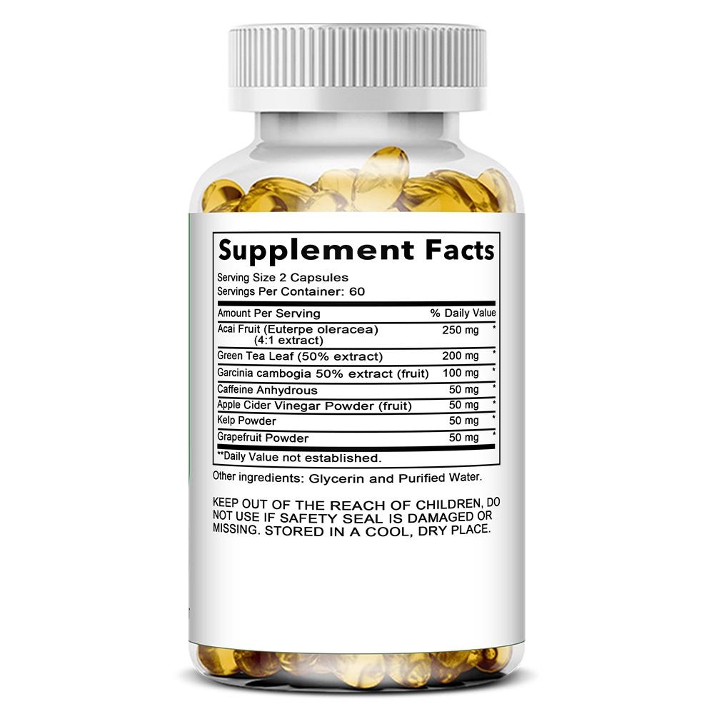 Taoters Thermogenic Fat Burner Softgels, Green Tea Garcinia, 120 Caps