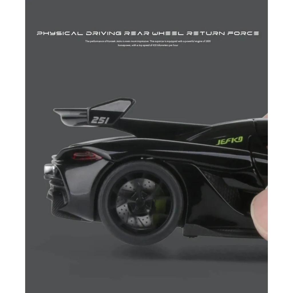 Игрушка Koenigsegg Jesko Supercar масштаба 1/32 литая модель автомобиля из сплава со звуком и светом инерционный детский игрушечный автомобиль коллекционные подарки