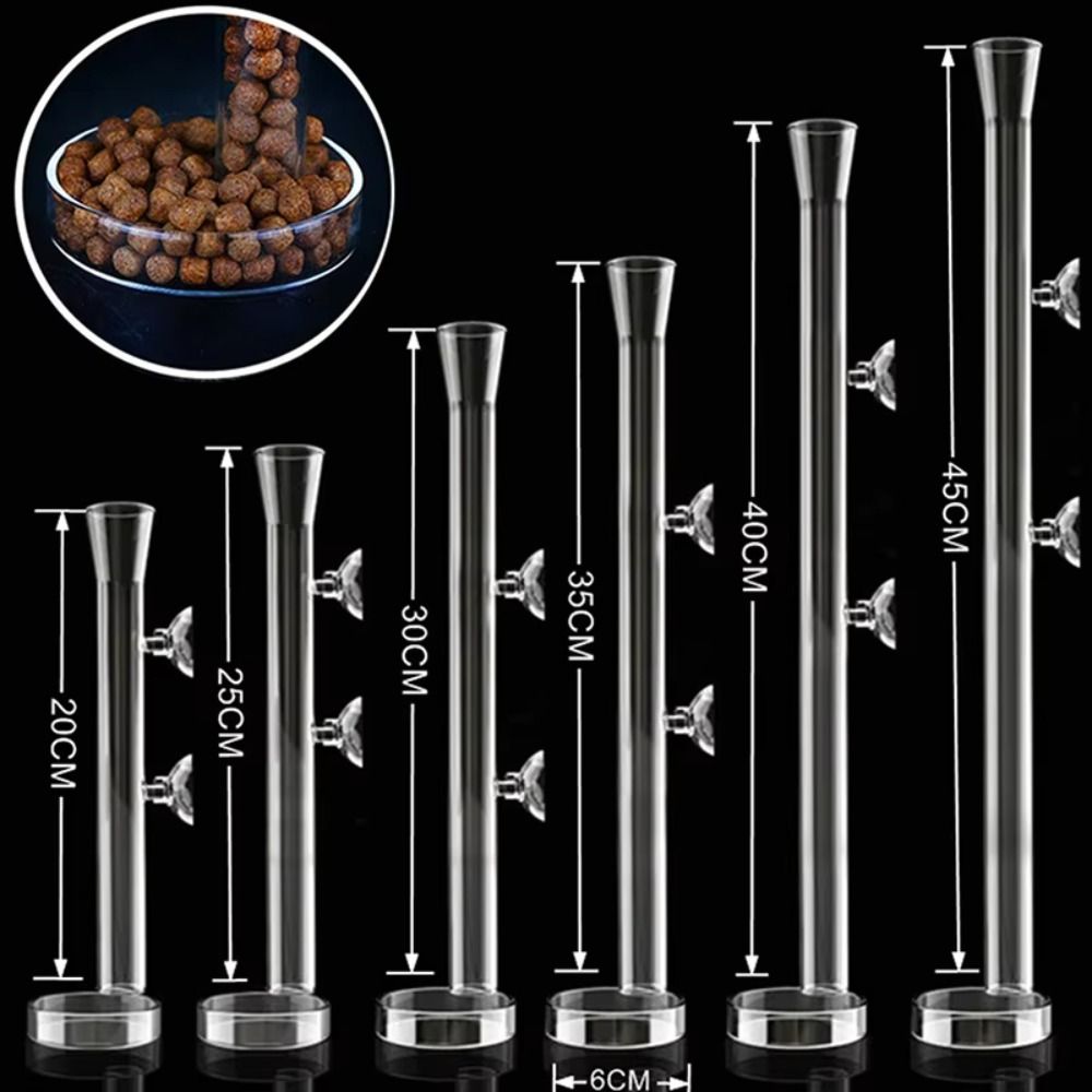 Transparent Fish Tank Food Dispenser with Suction Cup Feeder Bowl Aquarium Fish Tank Feeder Set