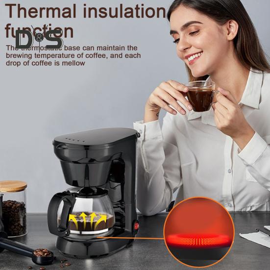 Портативная кофемашина большой емкости с функцией защиты от капель и автовыключения, простая в очистке, многоразовый фильтр, кофемашина, кухонные принадлежности