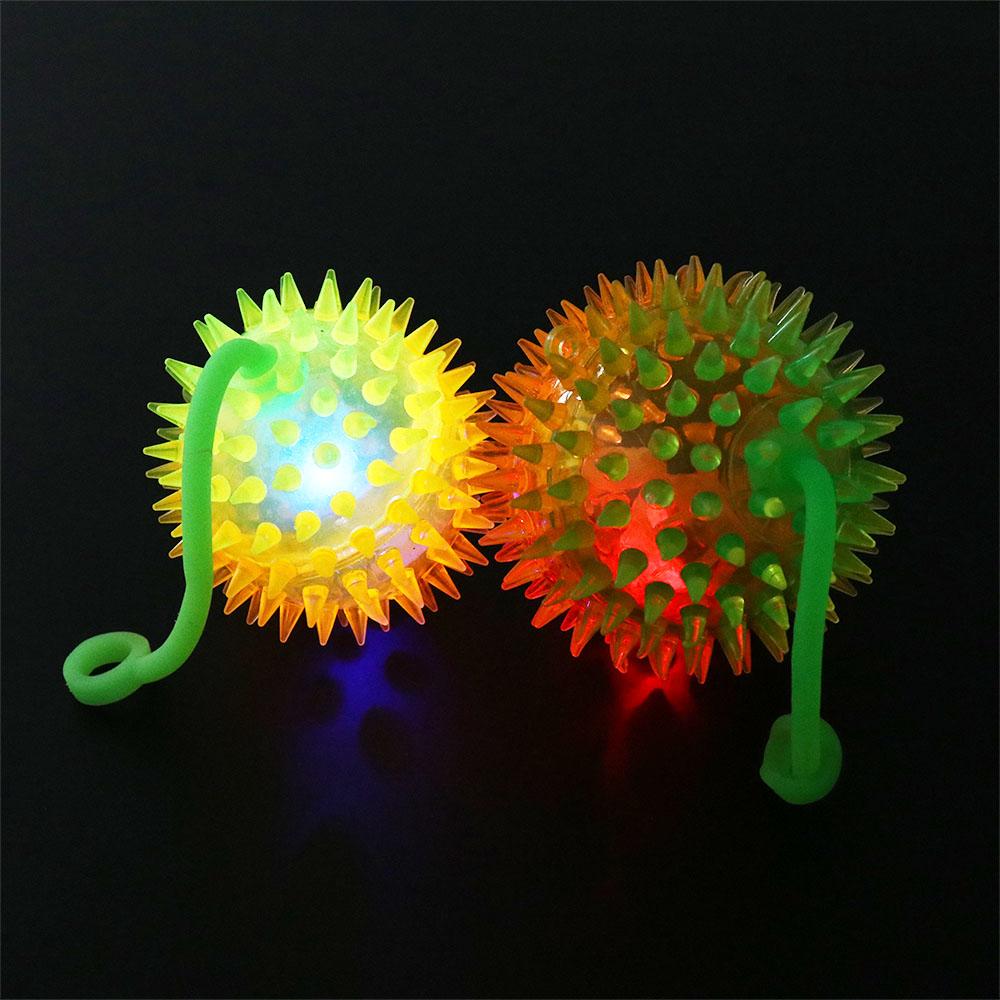 Decoration Glowing Hair Flash Ball Led Light Up Toy Glowing Elastic Ball Toy Elastic Glow Hair Ball
