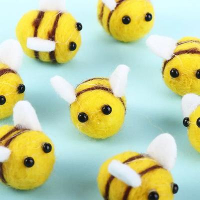 10 шт. Милые пчелки из шерстяного фетра DIY Подвеска для сумки Миниатюрное украшение-пчелка Декор для дома