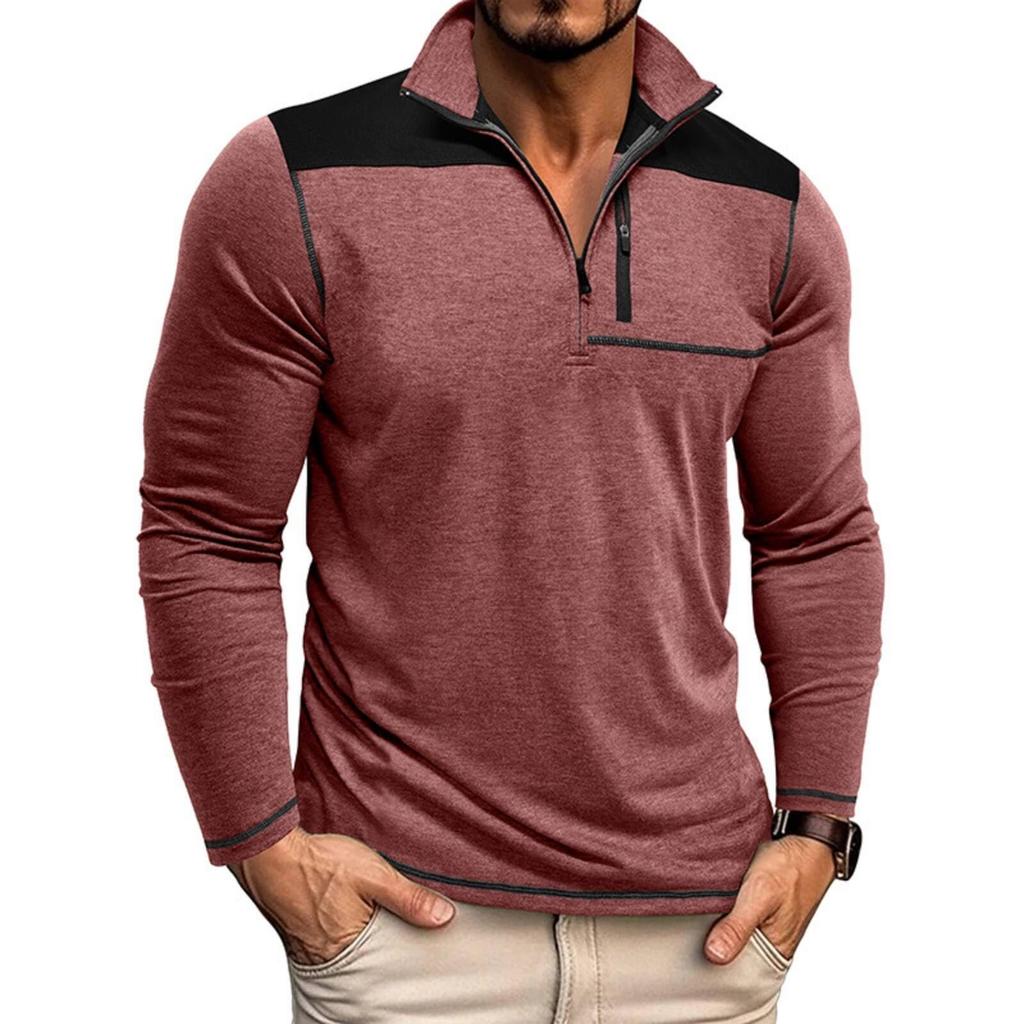 Men's Pullover Mock Neck Sweatshirts Athletic Casual Long Sleeve Golf Shirts