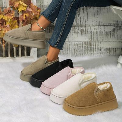 Модные Зимние Новые Винтажные Ботинки Женские Бытовые Противоскользящие Плюшевые Снежные Ботинки Женские Модные На Толстой Подошве Уличные Ветрозащитные Теплые Ботинки