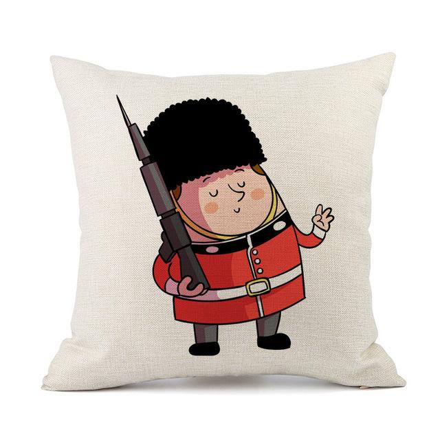 British Style Cushion Cover England London Sofa Car Decorative Pillowcase Cotton And Linen Home Decor Pillow Funda De Almohada