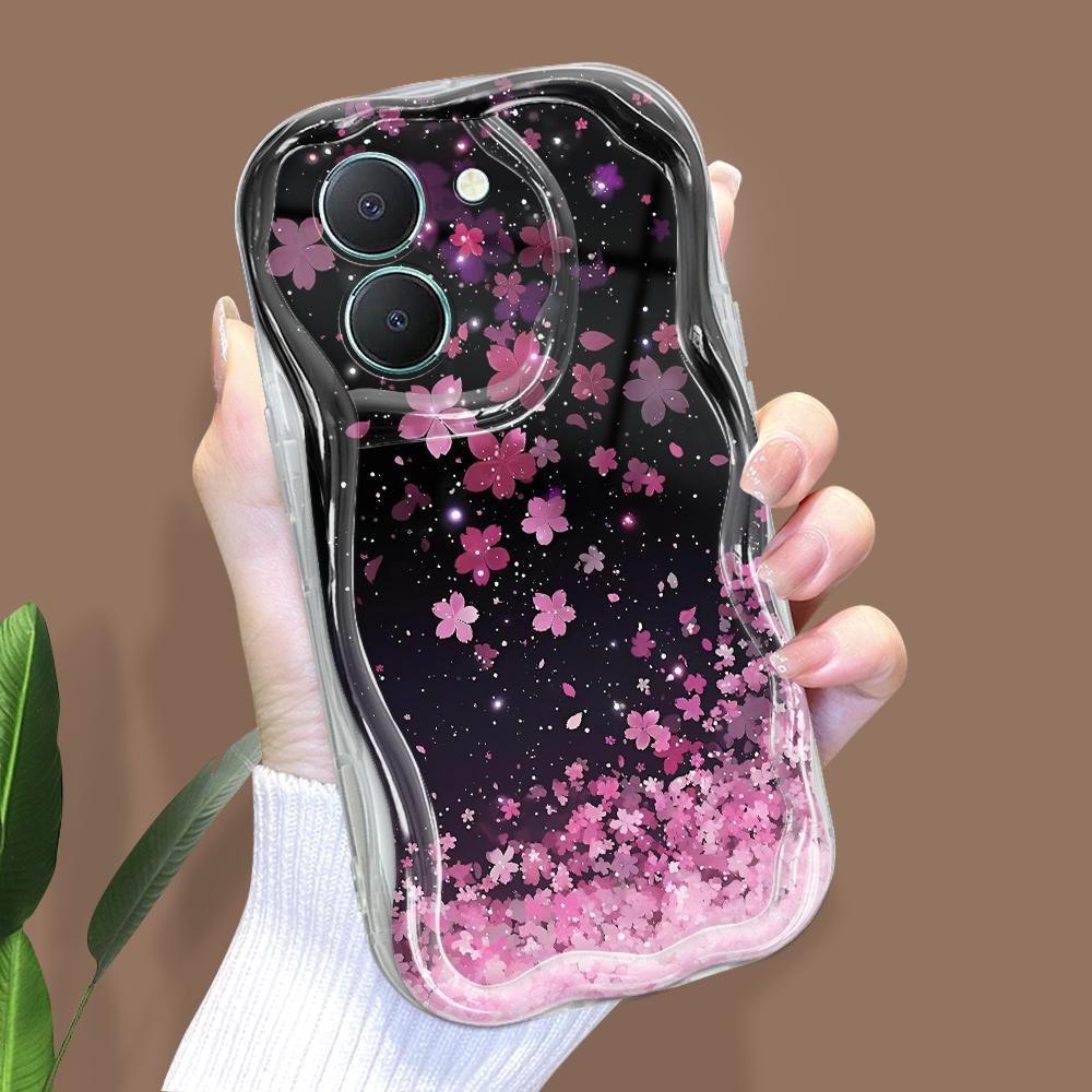 Милый мультяшный узор, кремовая текстура, мягкий силиконовый чехол с волнистыми краями, чехол для телефона для Vivo