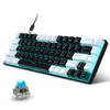 68-Key Wired Mechanical Gaming Keyboard with Hot-Swappable Blue Switches, Two-Color Keycaps, and Ice Blue Lighting