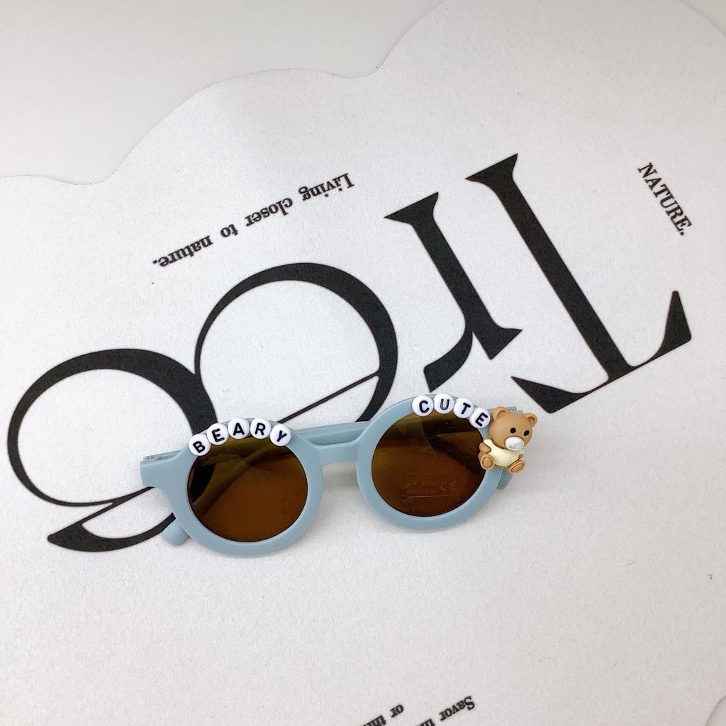 Винтажные детские солнцезащитные очки, милые детские солнцезащитные очки с медвежонком, модные мультяшные очки с защитой от ультрафиолета для мальчиков и девочек
