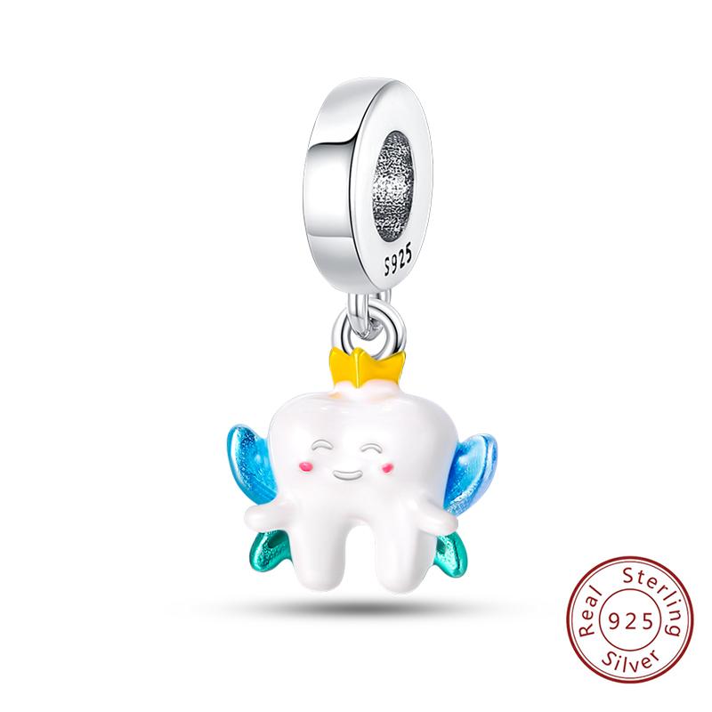 925 Silve Charms Beads Doctor's Teeth Dentist Charms First Aid Kit Dangle For Bracelet Occupation Jewelry Gift