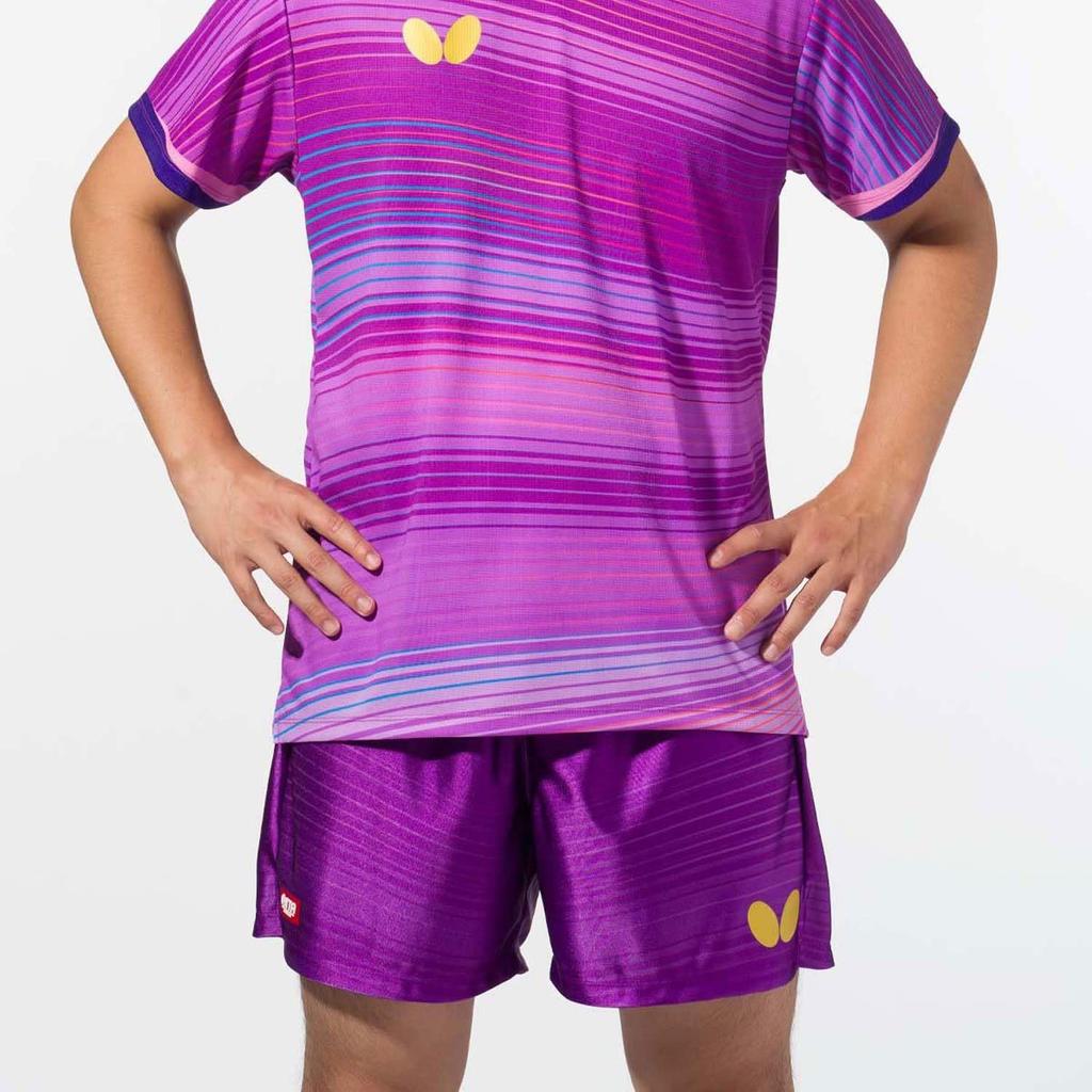 Butterfly Table Tennis Game Pants Elistar 11 Model 52190 Purple Unisex Polyester Tricot Satin Quick-Dry Glossy Sportswear Made in Japan Size S