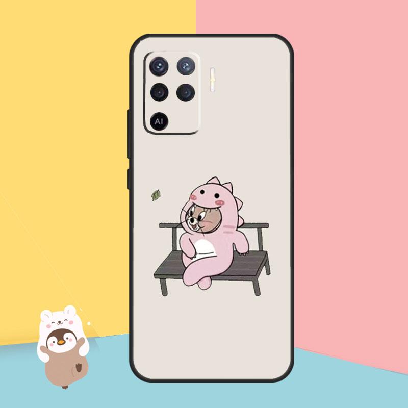 Милый мультяшный чехол с изображением пары динозавров для OPPO Find X5 X3 Lite Pro A15 A16 A52 A72 A5 A9 A31 A53 A83 A93 A54 A74 A94