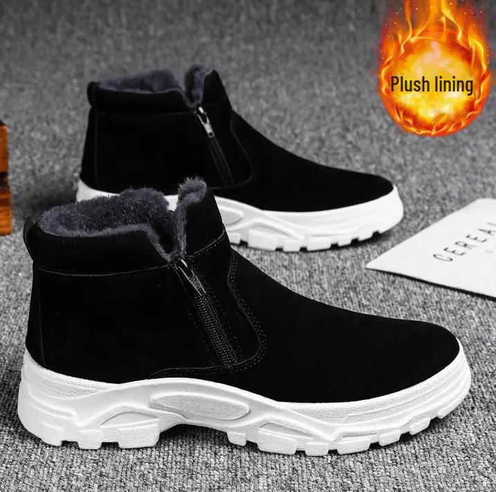 Мужские зимние высокие водонепроницаемые ботинки для снегоступов с теплой бархатной подкладкой для активного отдыха, противоскольжения и альпинизма.