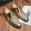New Large-size Men's Shoes Spring and Summer British Tide with Foot Sequins Business Dress Leather Shoes Foreign Trade