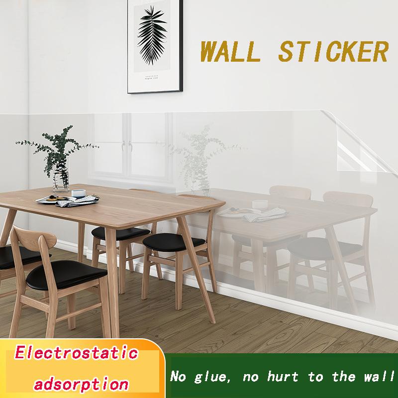 Прозрачные наклейки на стену, электростатическая адсорбция, водонепроницаемая защитная пленка для настенной мебели, съемная устойчивая к царапинам наклейка
