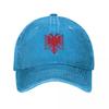 Casual Albania Eagle Flag Baseball Cap Unisex Women Distressed Denim Snapback Hat Outdoor Activities Adjustable Fit Hats Cap