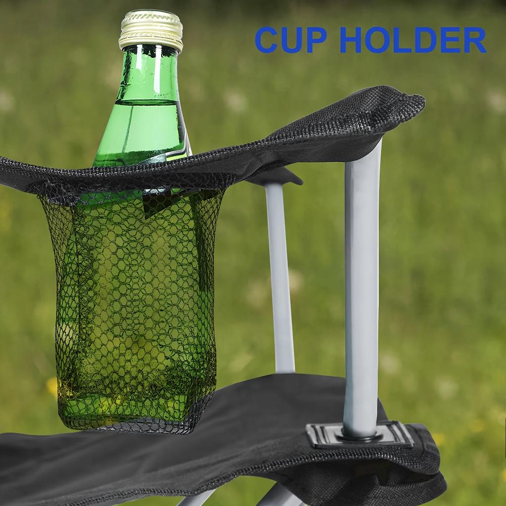 Canopy Lounge Chair with Sunshade for Camping, Hiking, Travel, and Other Outdoor Events, with Holder, 1-Pack