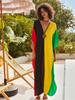Plus Size Kaftan Multicolored Summer Long Beach Dress Women Homewear Outfit Swim Suit Cover Up Loose Caftan
