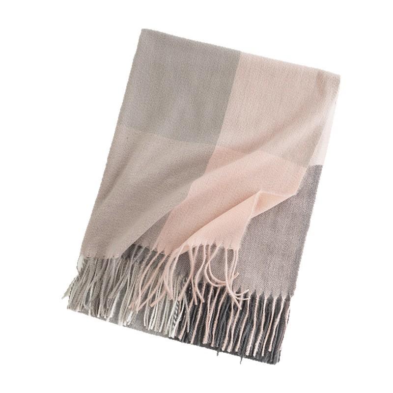Elegant Temperament Scarf for Women Fashionable Commuter Imitation Cashmere Scarf Plaid Warm Shawl Neck Protector Cold Protection Scarf