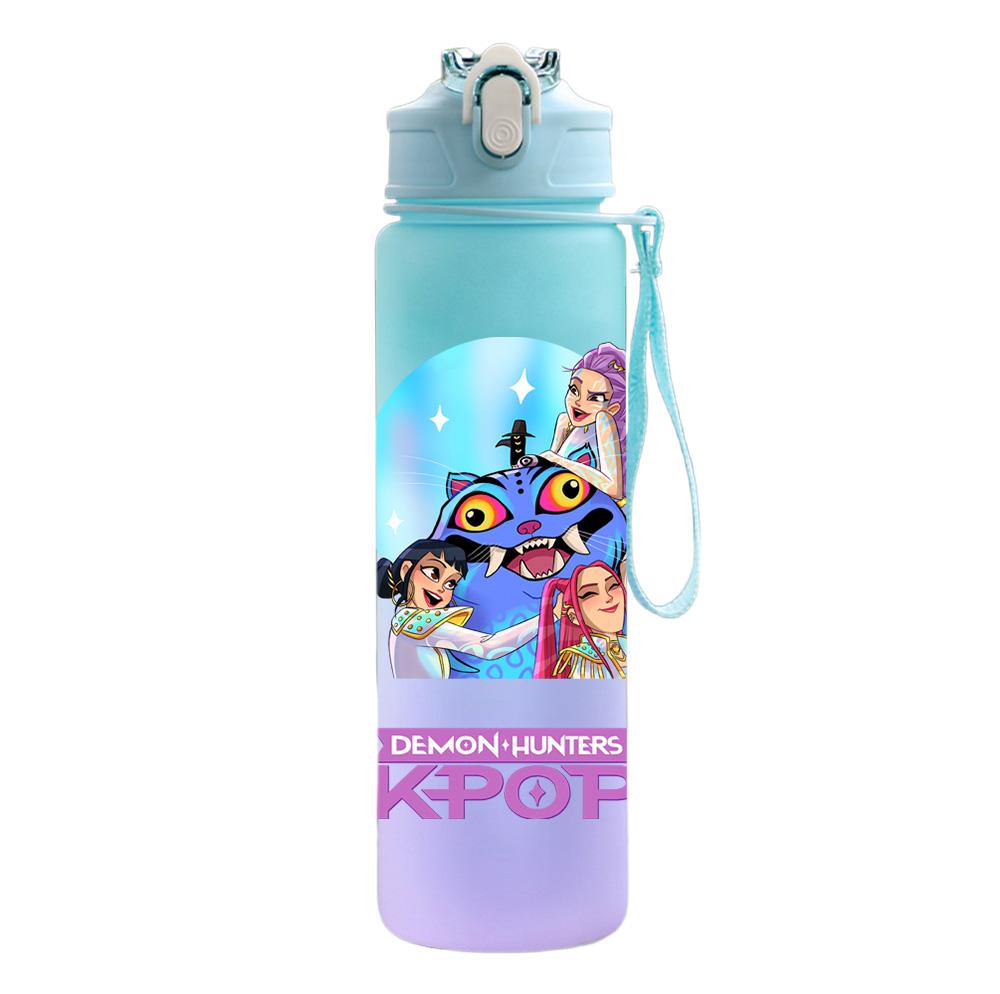 750Ml Water Bottle Demon Hunters Printed Large Capacity Drinking Cup Portable Outdoor Sports Water Cup Children Kid Gift