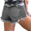 Женские однотонные повседневные шорты, универсальные прямые джинсовые шорты с рваными краями