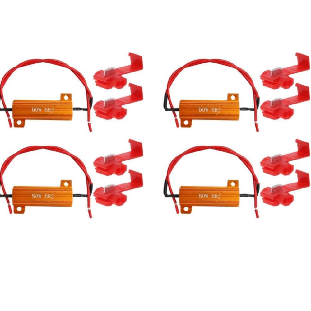 2/4sets 50W 6ohm LED Load Resistors, 50W 6RJ 6ohm LED Decoder, Resolves Turn Signal Flashing Error Codes Load Resistors