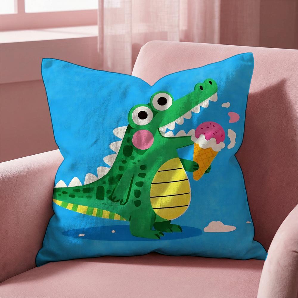 Animal cute crocodile Cushion Cover MultiScene Pillow Cover for Home Car Reversible Soft Durable for Daily Use