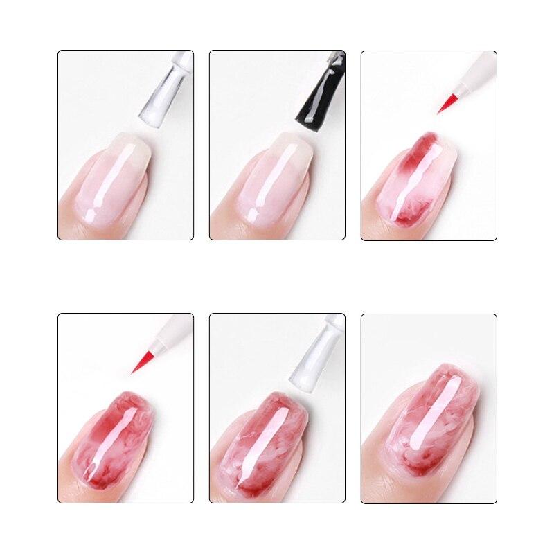 Ручка для дизайна ногтей, цветущий УФ-гель для ногтей, чернильная ручка для рисования, мраморный маникюр, абстрактная кисть для рисования, инструмент «сделай сам» для ногтей