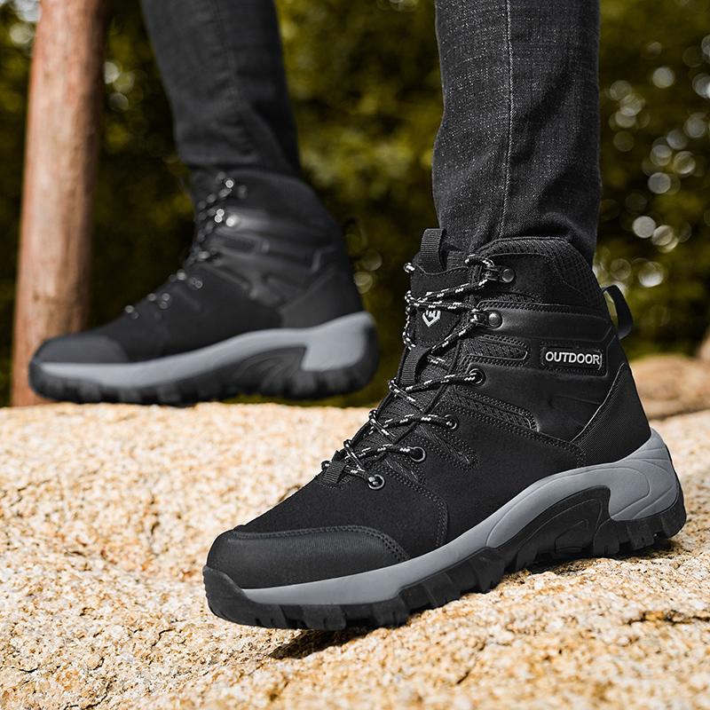 39-48 Men's Plus Size Anti Slip Wear-resistant Fashionable and Trendy Outdoor High Top Hiking Shoes Hiking Shoes