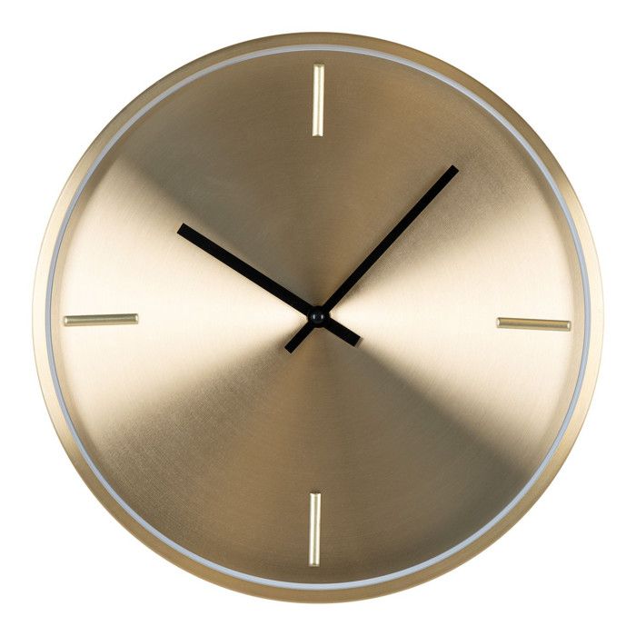 Horloge murale doré ronde en aluminium Ø 30 cm