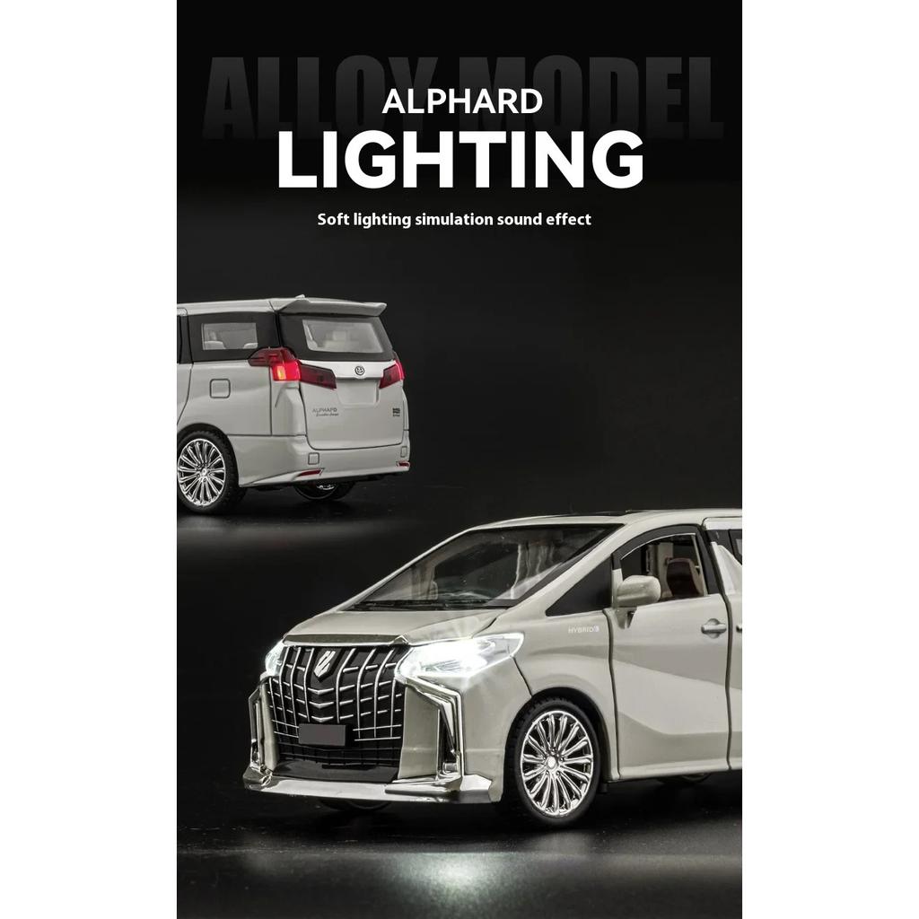1/24 TOYOTA Alphard Luxury MPV литая модель автомобиля из сплава металла со звуком и светом коллекционирование хобби высокая имитационная модель подарок для мальчика