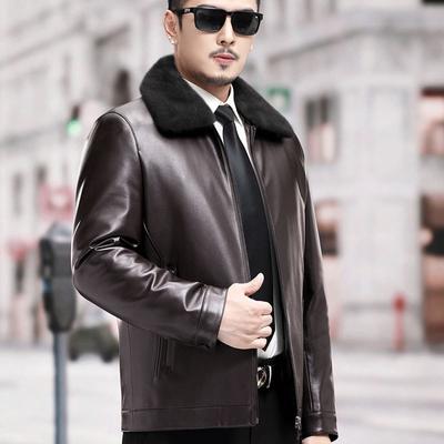 Кожаная куртка мужская из золотистой норки со съемной подкладкой из норковой шерсти, воротник-стойка из норки, куртка Overcome