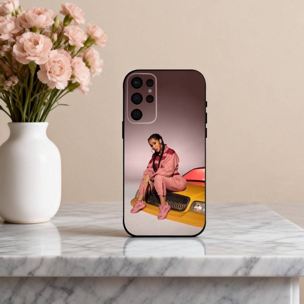 Уверенный C-Карди Би Певица Чехол для Телефона Для Samsung S25,24,23,22,30,21,10,9,Ultra,Plus,Lite,FE,4,5 G Мягкий Черный Чехол