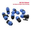 Быстроразъемный фитинг для ПНД трубы DN20/25/32 мм 1/2" 3/4" 1" Наружная/Внутренняя резьба Разветвители для поливочного шланга Тройник/Угольник/Прямой/С клапаном/Заглушка