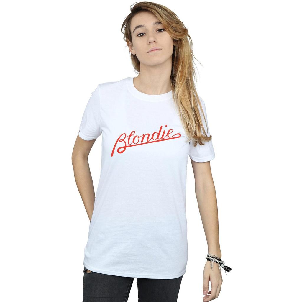Blondie Womens/Ladies Lines Logo Cotton Boyfriend T-Shirt