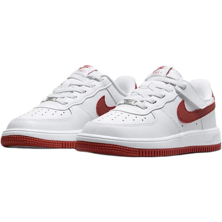 Nike Air Force 1 Модные Прочные Низкие Детские Кроссовки Детские Кроссовки Белый Красный FN0237-116