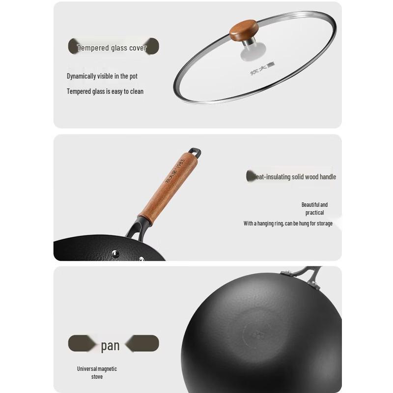 COOKER KING Titanium-Reinforced Wrought Iron Wok