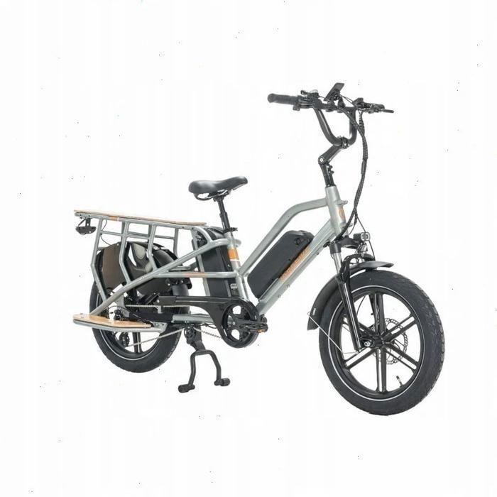 Vélo cargo électrique - JOBOBIKE - Transer - 250 W - Batterie 15 Ah - Vitesse 25 km/h - Gris