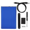 USB2.0 Aluminum Alloy Brushed Mobile Hard Disk Box with Shockproof for 2.5inch SATA HDD SSD Blue (Not Inclube Hard