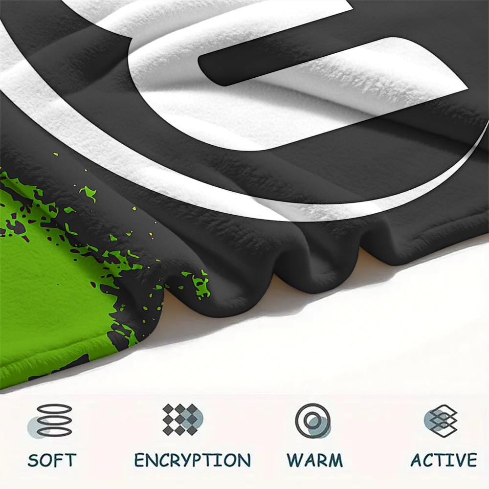 1 шт. Фланелевое одеяло с принтом VfL Wolfsburg, Высококачественное, Для всех сезонов, Декор для дома, Тепло и уют, Идеально для Рождественских подарков