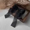 Элегантная черная газовая заколка-бантик в виде полуклип-шпильки для женщин