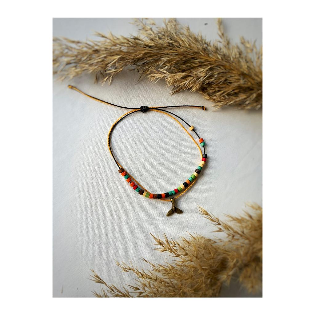 Настоящие чешуйчатые ножные браслеты в технике макраме